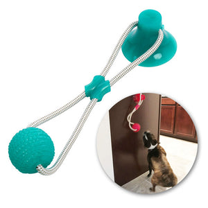 Multifunction Pet Molar Bite Dog Toys Rubber Chew Ball Cleaning Teeth Safe Elasticity Soft Puppy Suction Cup Biting Toy