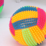 Dog Chew Toy Flashing Football Shape LED Light Sound Bouncy Ball Funny Pet Toy