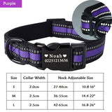 High Quality Dog Personalized Collar Galvanized Metal Black Buckle Name Collar Diving Cloth Reflective Medium Large Dog Collars