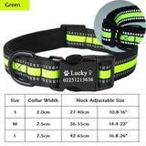 High Quality Dog Personalized Collar Galvanized Metal Black Buckle Name Collar Diving Cloth Reflective Medium Large Dog Collars